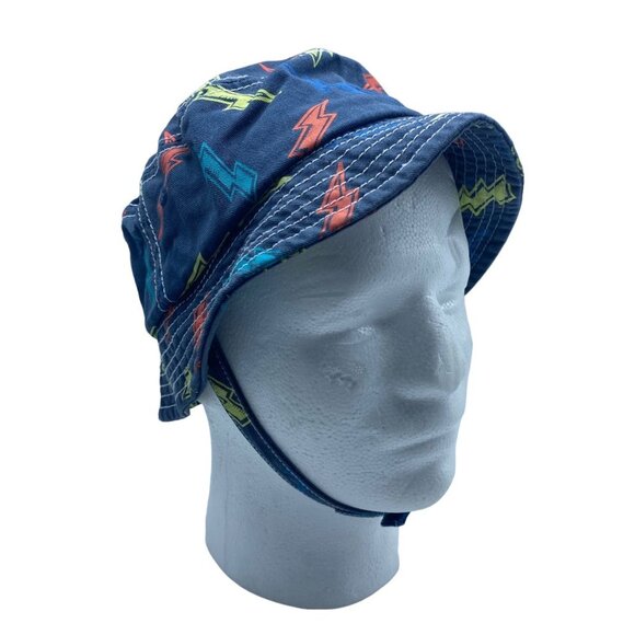 Children’s Place Toddler Kid Blue Multicolor Lightning Bolts Bucket Hat Sz Large - Picture 1 of 6